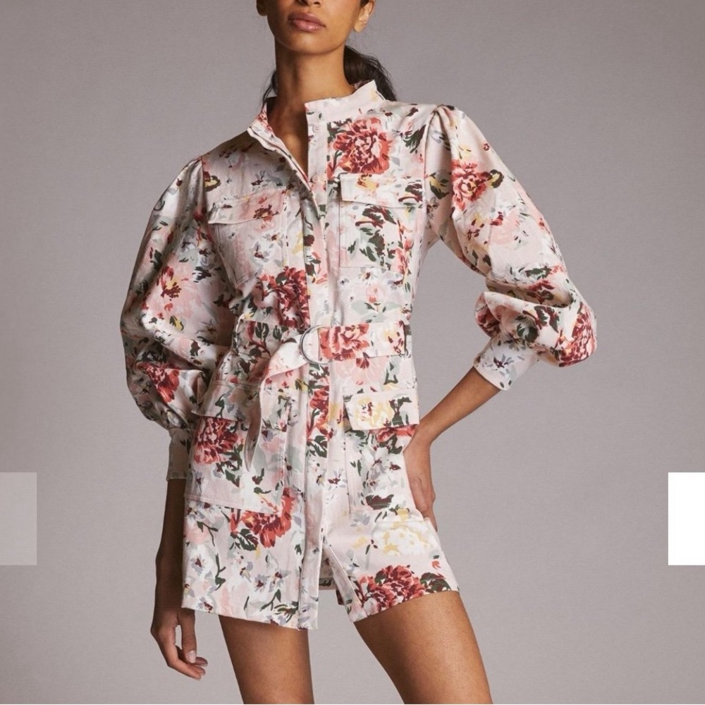 Mare Mare x Anthropologie Floral Mini Shirtdress